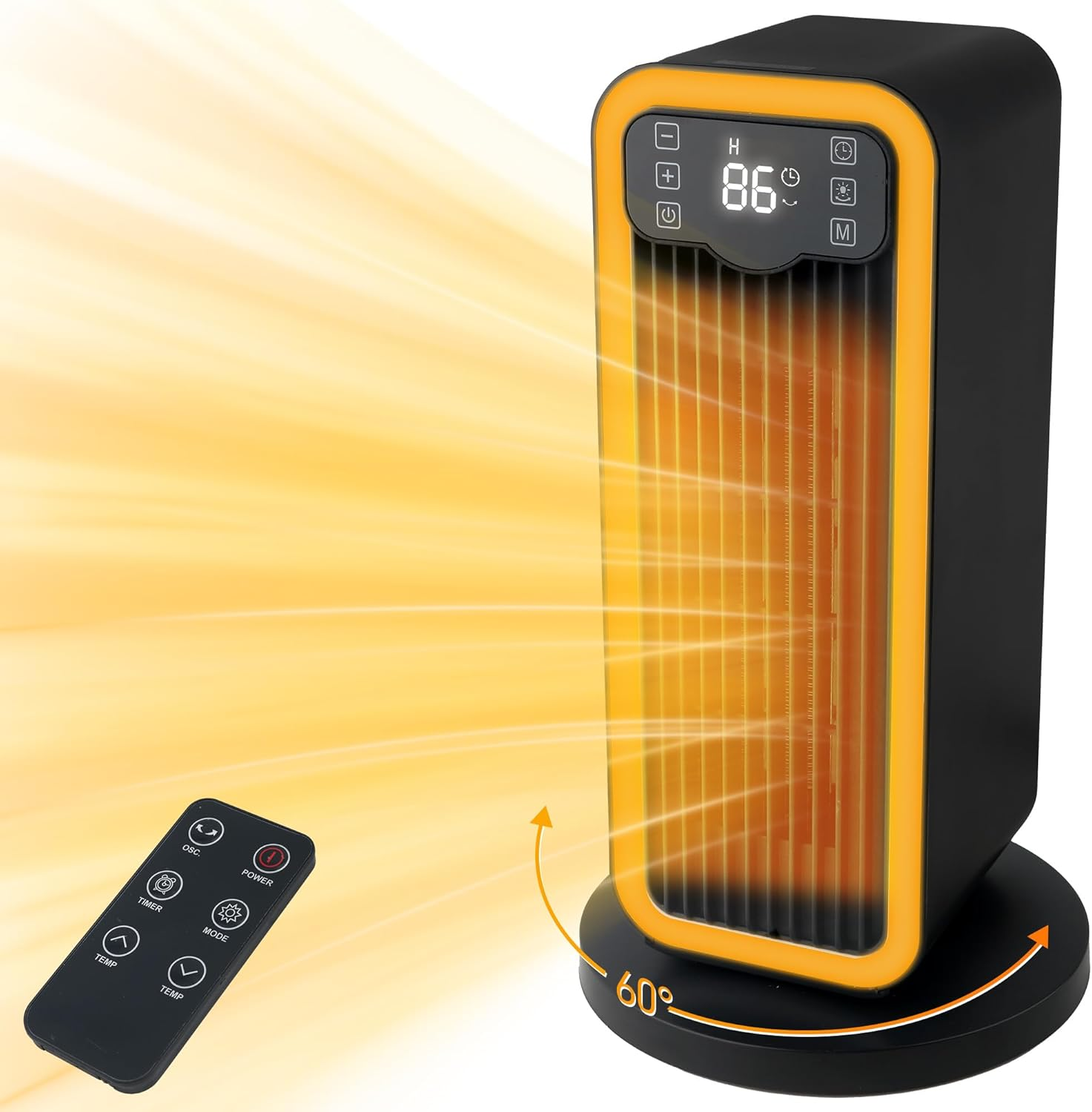 Space Heater, Portable Electric Heaters for Indoor Use with Thermostat, Remote,