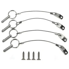 NRC&XRC Bimini Top Pin Quick Release Pin 1/4" Diameter w/Lanyard Prevents Los...