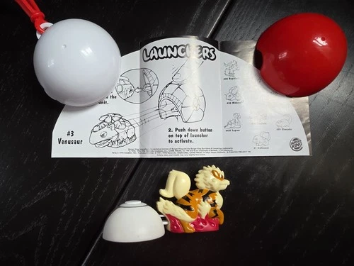 1999 ARCANINE Launcher with Pokeball Burger King Nintendo Pokemon Kids Meal Toy
