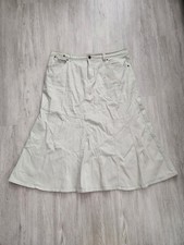 VTG 90 s Y2K Gitano Patchwork Midi Denim Khaki Cream Skirt Cowgirl Sz 18 Boho