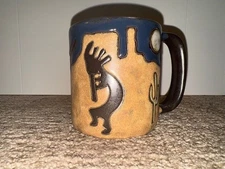Design by Mara Made In Mexico Large Stoneware Coffee Mug of Kokopelli