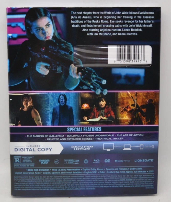 BALLERINA: From the World of John Wick [Blu-ray + DVD + Digital] STILL SEALED! - Image 2 of 2