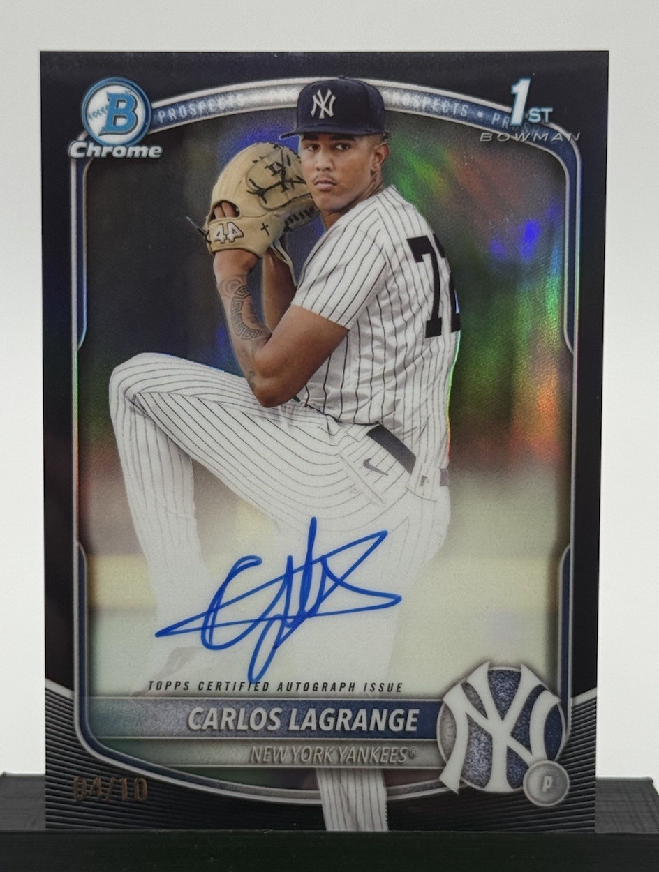 2025 Bowman Chrome Carlos Lagrange Black Refractor Auto /10 1st Bowman #CPA-Cl 