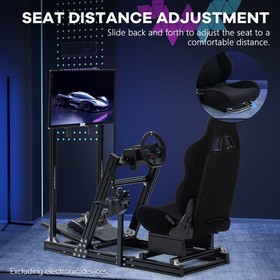 Supllueer 4080 Aluminum Racing Sim Cockpit With TV Stand Seat Fit Thrustmaster