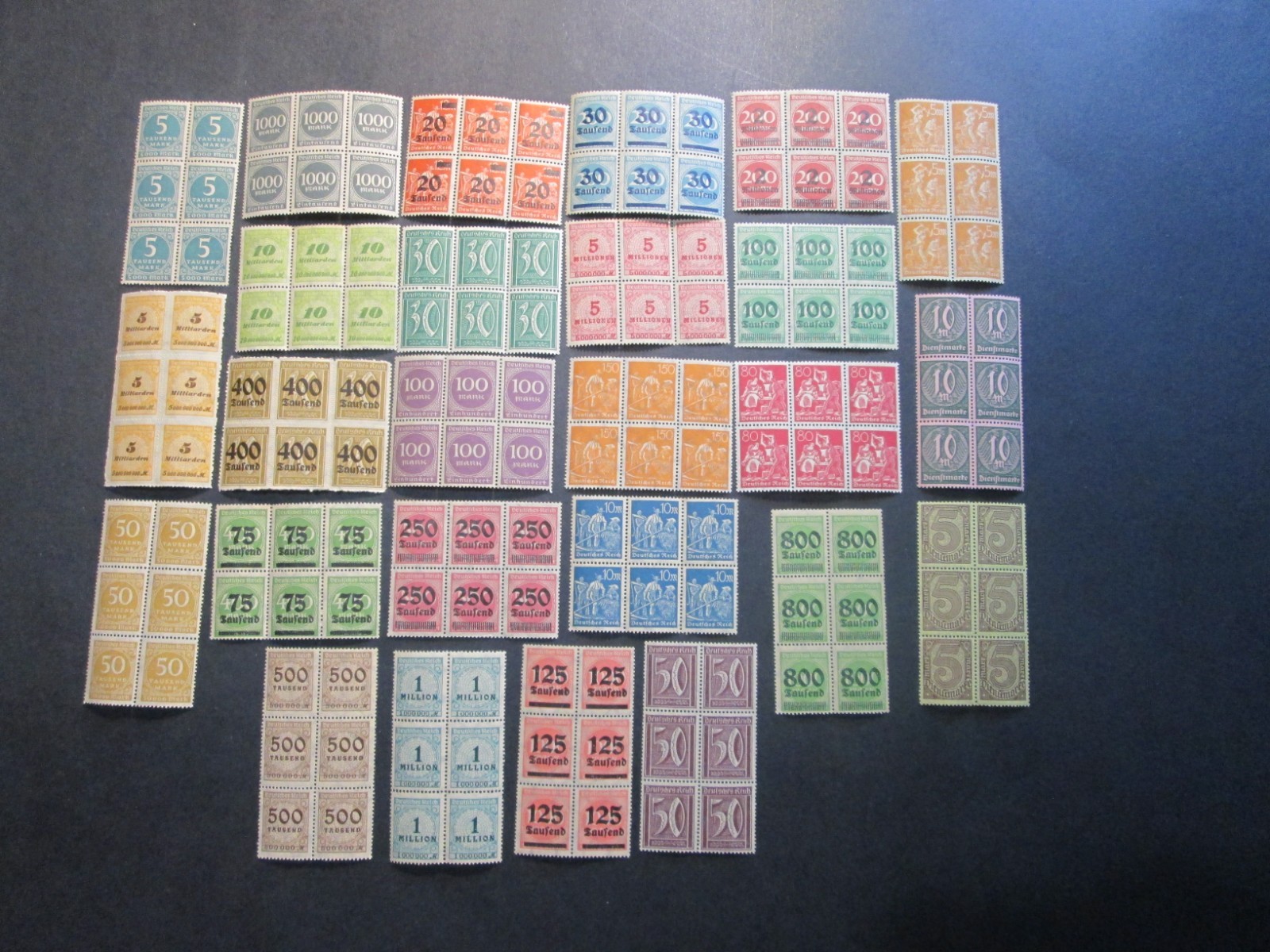 Germany LOT OF BLOCKS OF SIX STAMPS EACH ONE. MNH INFLATION ERA BEAUTIFUL BLOCKS