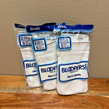 Vintage 1988 FTL Bloopers Men's Briefs SMALL 30-32 - 3, 2 Pack NOS USA Blue Gold