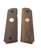 Vintage Colt 1911 Factory Wood Grips Gold Medallion Full Size Genuine Vintage Colt 1911 Factory Wood Grips Gold Medallion Full Size Genuine