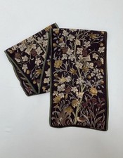 THE VERA STUDIO women s Silk Scarf W A Leaf Print Design In Brown 51"/10" GOOD.C