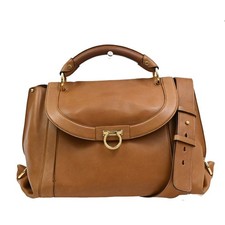 Salvatore Ferragamo Suzanna Satchel Smooth Leather Brown Leather Handbag