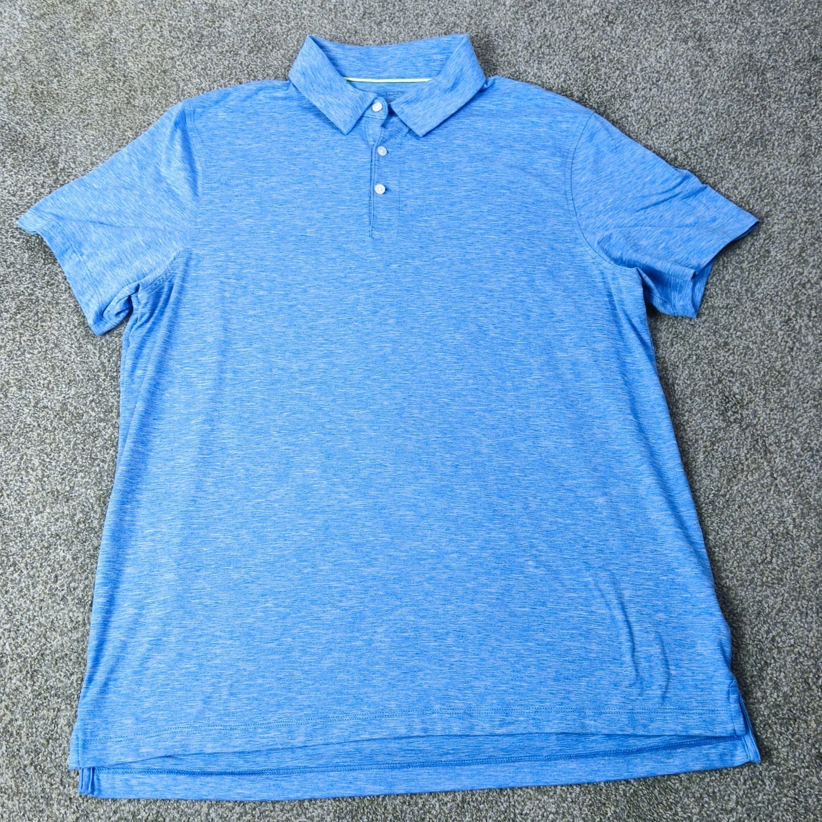 J.Crew Performance Polo Shirt Mens XL Blue Heather Golf Stretch Athletic