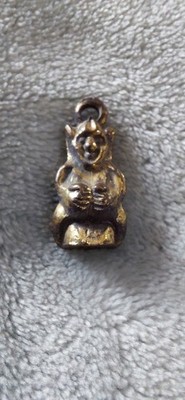 Vintage Lucky Cornish Pisky Messing Charm Looe Piskie Pixie Anhänger 1930er