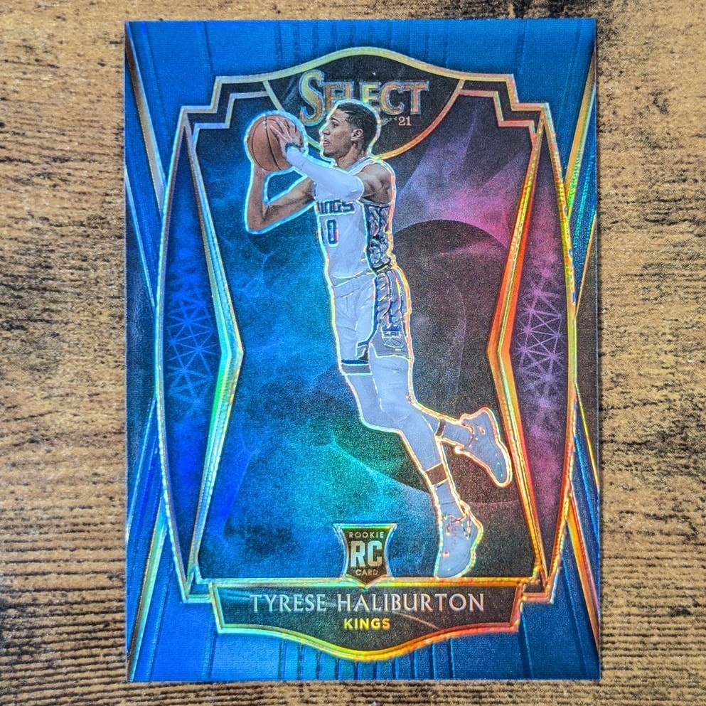 2020-21 Panini Select Tyrese Haliburton #189 Blue Prizm Premier Rookie RC Kings