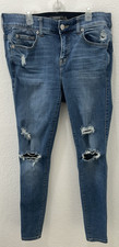 Torrid Bombshell Skinny Jeans 12T Tall Distressed Plus Blue Denim 40735215