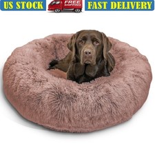 Calming Donut Dog Bed Plush Orthopedic Cuddler Dogs  Cats Stress Relief New