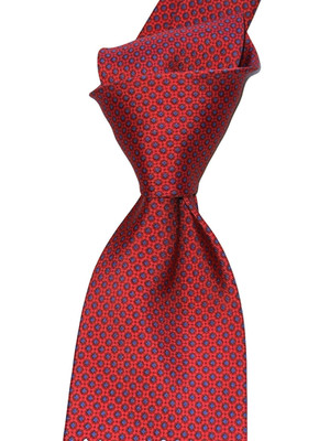 $330 NWOT STEFANO RICCI Red w/ Blue foulards men's 3.5'' printed silk tie ITALY