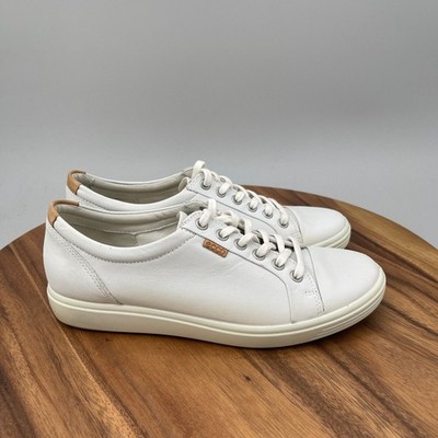 Ecco Soft 7 Shoes Womens Size 8 W White Leather Comfort Casual Comfort Sneakers