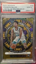 2023-24 Obsidian Orbital Brandon Miller #26 Electric Etch Gold Flood /10 PSA 10