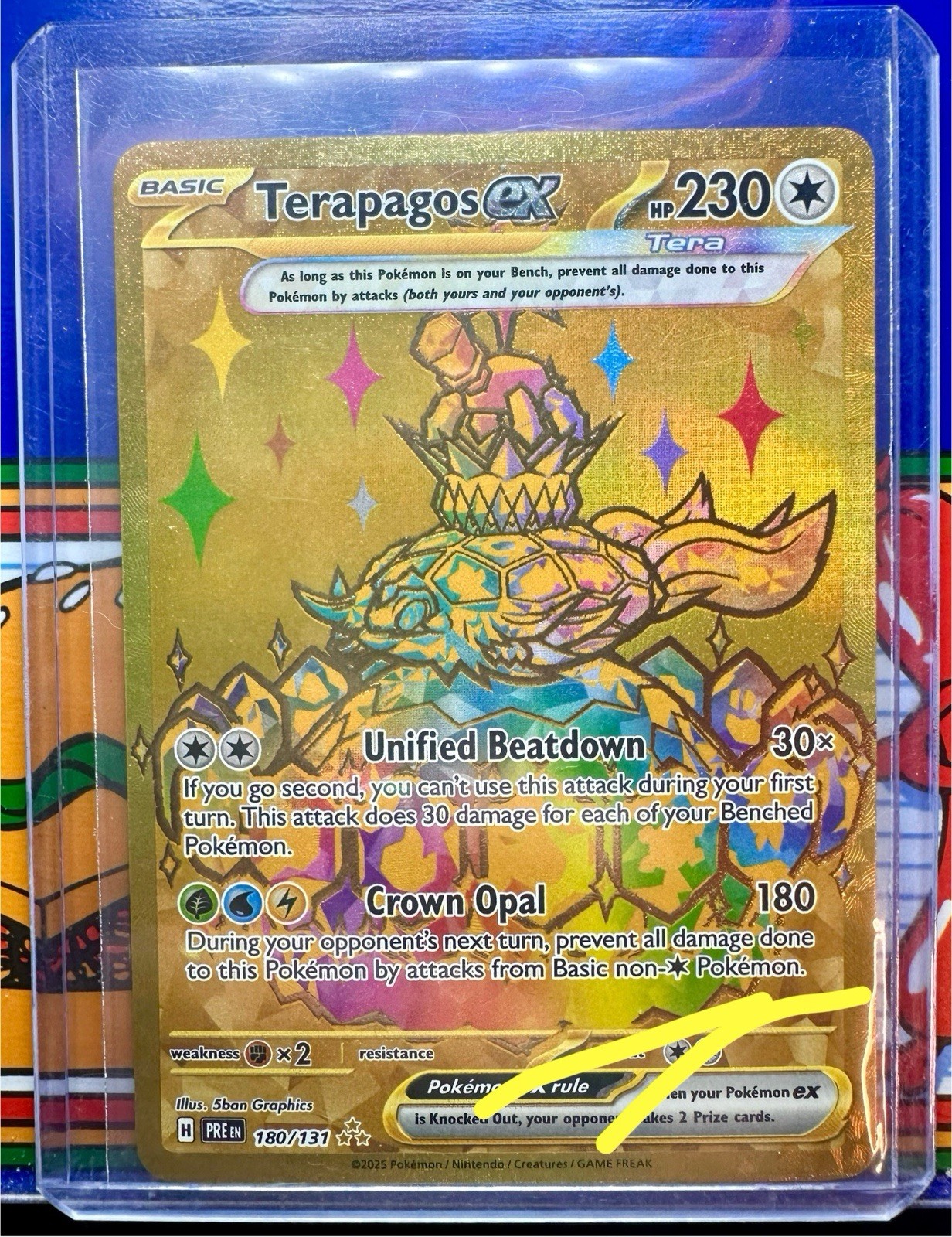 Pokemon TCG Terapagos EX Prismatic Evolutions Holo Card 180/131 LP/MCondition