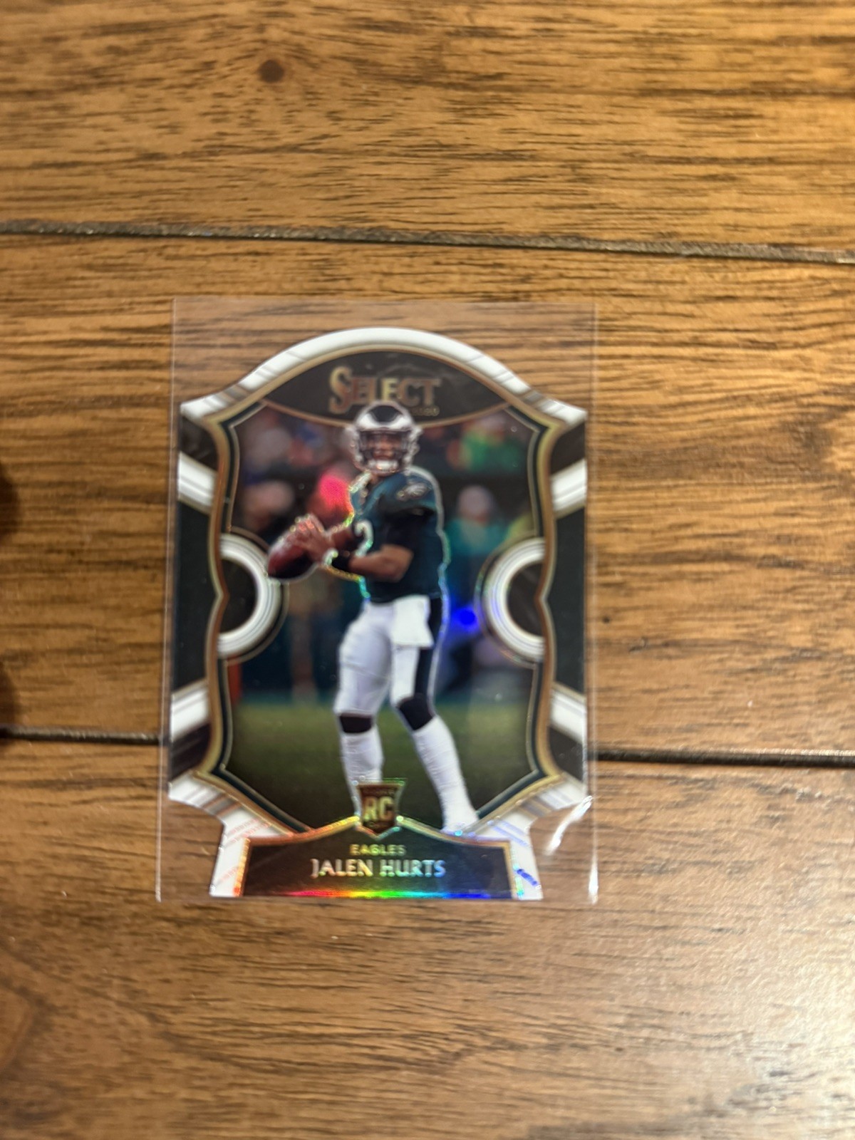 Jalen Hurts 2020 Panini Select #50 White Prizm Die Cut Rookie RC Concourse