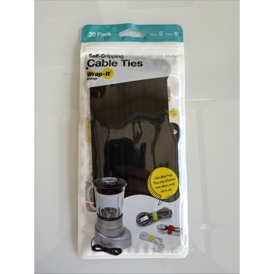 New Wrap-It Storage - Self-Gripping Cable Ties (20-Pack) - (10) 5  (10) 8  New