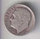 1952-D ROOSEVELT DIME 10¢ DENVER 90% SILVER COIN UNITED STATES MINT