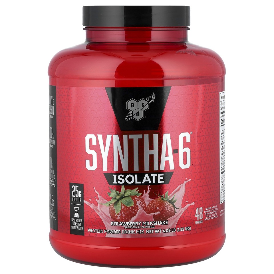 Syntha-6® Isolate, Protein Powder Drink Mix, Strawberry Milkshake, 4.02 lbs