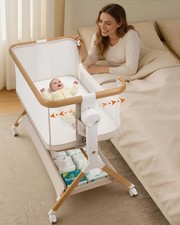 3 in 1 Baby Bassinet, Rocking Bassinet, Bedside Sleeper for Baby, Breathable ...