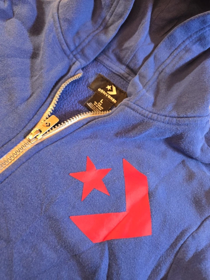 Мальчики Converse толстовка с капюшоном размер 12 молодежи полный молнии синий и красный толстовка большой патрон - Изображение 3 из 4