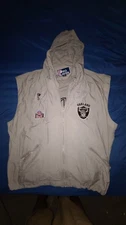 VTG Las Vegas Raiders Vest Pro Player Men's L 90s NFL Football Hoodie 10823S