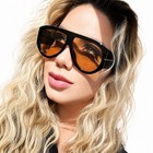 Women’s Square Sunglasses Black Plastic Frame Brown Tinted Plastic Lenses — photo 5