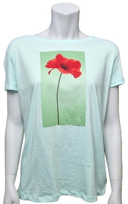 UNITED COLORS OF BENETTON Pale Green Poppy Logo Small Cotton T-Shirt Defekt (5)