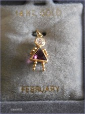 14k FEBUARY Birthstone Baby Girl Daughter Granddaughter Charm/Pendent
