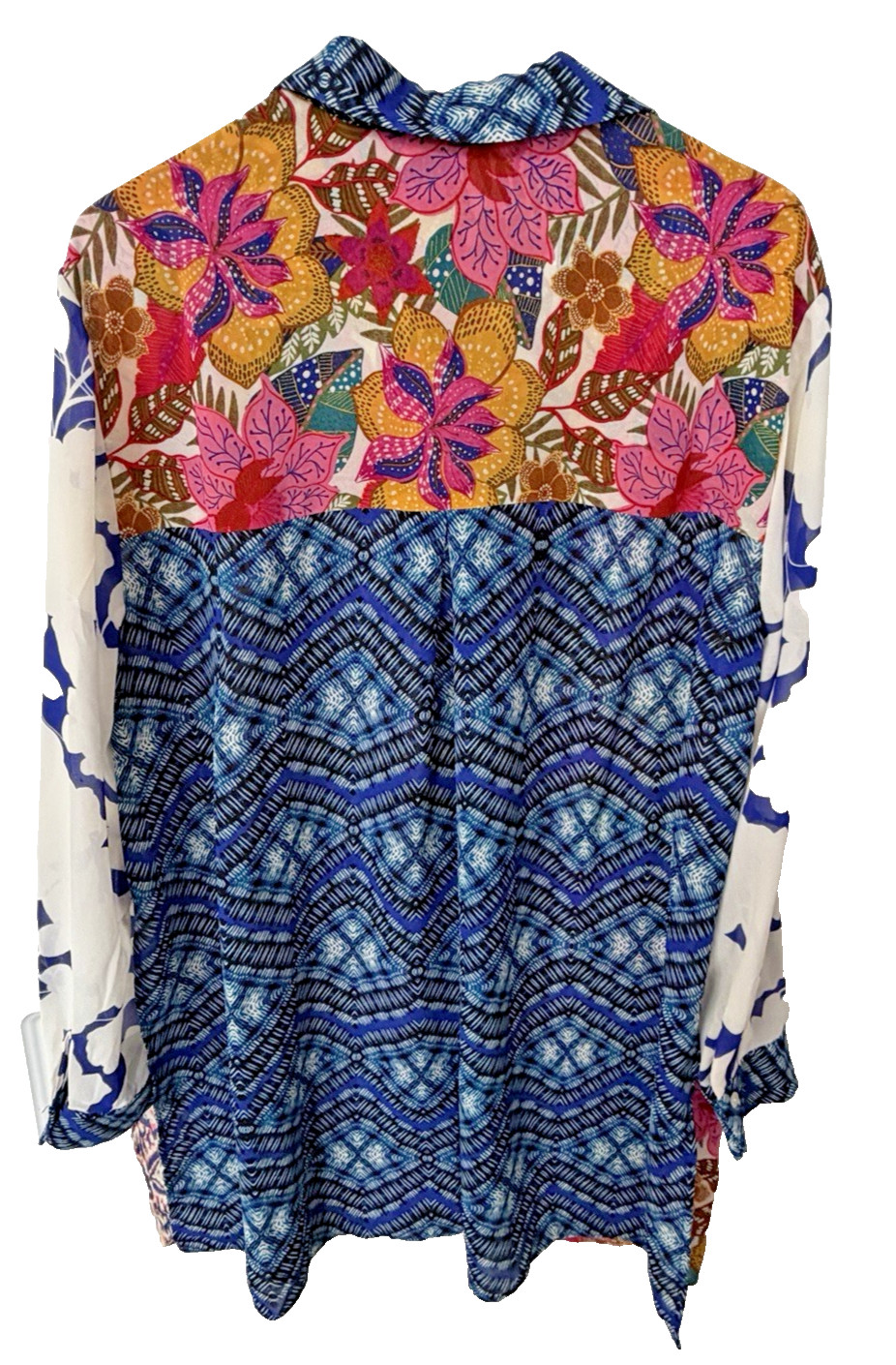 Rose & Olive Multicolor Patchwork Flowey Button D… - image 2