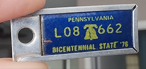 Schlüsselanhänger Anhänger amerikanischer Veteranen für Behinderte 1976 Zweihundertjahrfeier Pa. Nummernschild - Bild 5 von 7
