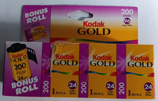 Kodak GOLD 200 ISO 24 Exp. Film Roll 4 Pack 35mm Film Sealed Expired 05/2001