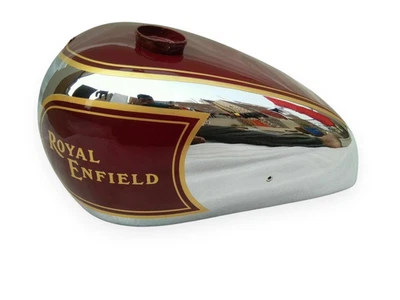 Pour Royal Enfield J,G Modèles 1946 Chrome & Rouge Peint Acier Essence Réservoir - Photo 1/4