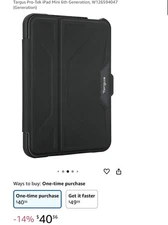 New Targus Pro-Tek For IPad Mini 6 Case Black THZ911US Antimicrobial Protection