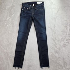 rag & bone JEAN Skinny Jeans Womens 26 Dark Raw Hem Denim Made in USA 28x30