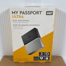 WD My Passport Ultra 2TB Portable External Hard Drive Metalic WDBTLG0020BGY-WESN