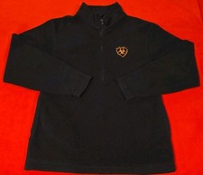 Ariat Pullover 1/4 Zip Mens Size Small Black Embroidered Logo Fleece
