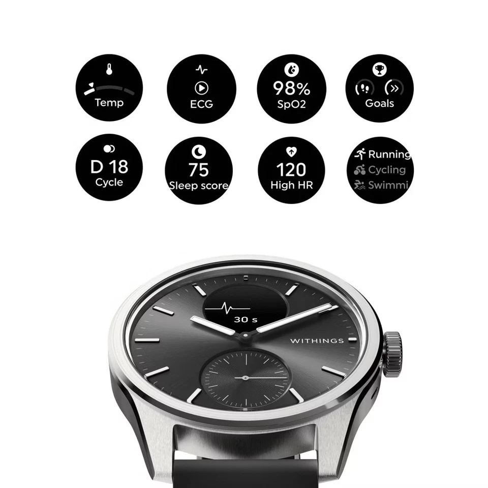 Часы Withings ScanWatch 2 - 42 мм черные - Изображение 3 из 4
