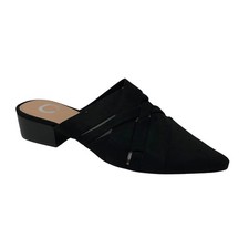 Women's Journee Collection Kalida Kitten Mule Flats Size 9, Black