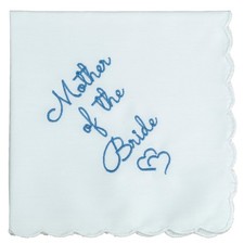 Cotton Wedding Handkerchief Scalloped Edges Mother Of Bride Groom Gift Box