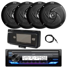JVC KD-X38MBS Marine Receiver, 4x 8" 320 Watt Speakers, Cover Black , Antenna