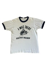 Camiseta De Colección Dickeyville Hill Climb Ringer Para Hombre Mediana Harley Motociclista EE. UU.