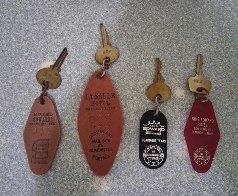 Antique Vintage King Edward And LaSalle Hotel Keys And Fobs Beaumont Texas
