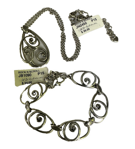 Brighton Rock N Scroll NWT 2Pc Necklace Bracelet Set Retired JN2450 JB1090