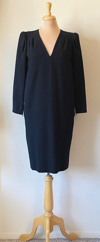 Nina Ricci, Vintage Nina Ricci Boutique Bloomingdales Size 38 US 8 Black Wool Dress