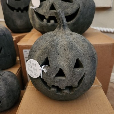Lot De 3 Citrouilles Luminaires Pottery Barn - Jack O'Lantern Terre Cuite - Grand, Moyen, Petit