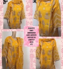 Indian Pakistani Embroidered Fancy Trendy Kurti Tunic Free Duppata Small